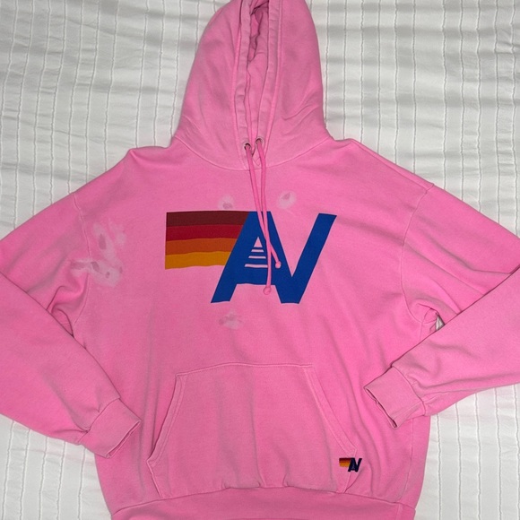 Aviator Nation Tops - Aviator Nation Pink Logo Pullover Relaxed Hoodie *FLAWED*